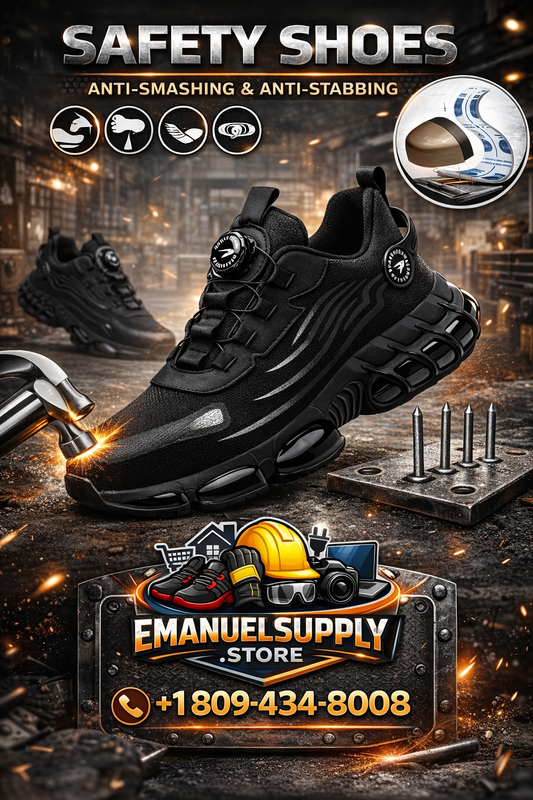 Zapatos de trabajo con puntera de acero para hombre, antideslizantes, duraderos contra el desgaste, ideales para la construcción y que brindan comodidad con transpirabilidad como zapatillas