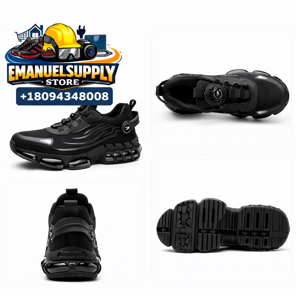 Zapatos de trabajo con puntera de acero para hombre, antideslizantes, duraderos contra el desgaste, ideales para la construcción y que brindan comodidad con transpirabilidad como zapatillas