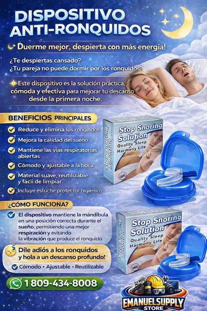 piezas de soportes y dispositivos antirronquidos para adultos - Avance mandibular ajustable, sin ronquidos, noche cómoda con diseño transpirable, sin efectos secundarios, ayuda para dormir para el tratamiento de CPAP y apnea del sueño.